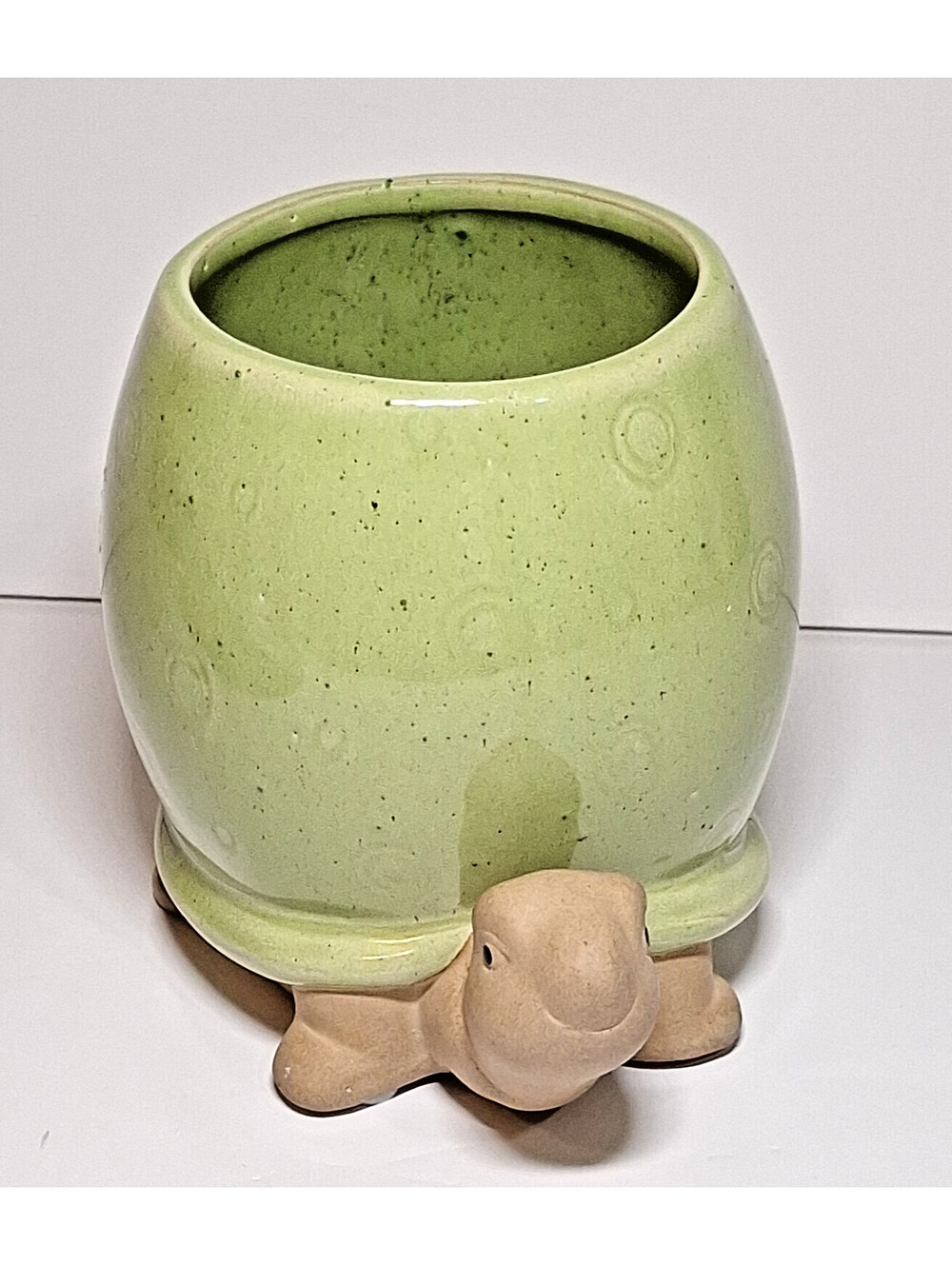 Ceramic Turtle Planter Tall Animal Succulent Flower Pot Home Decor Collectible